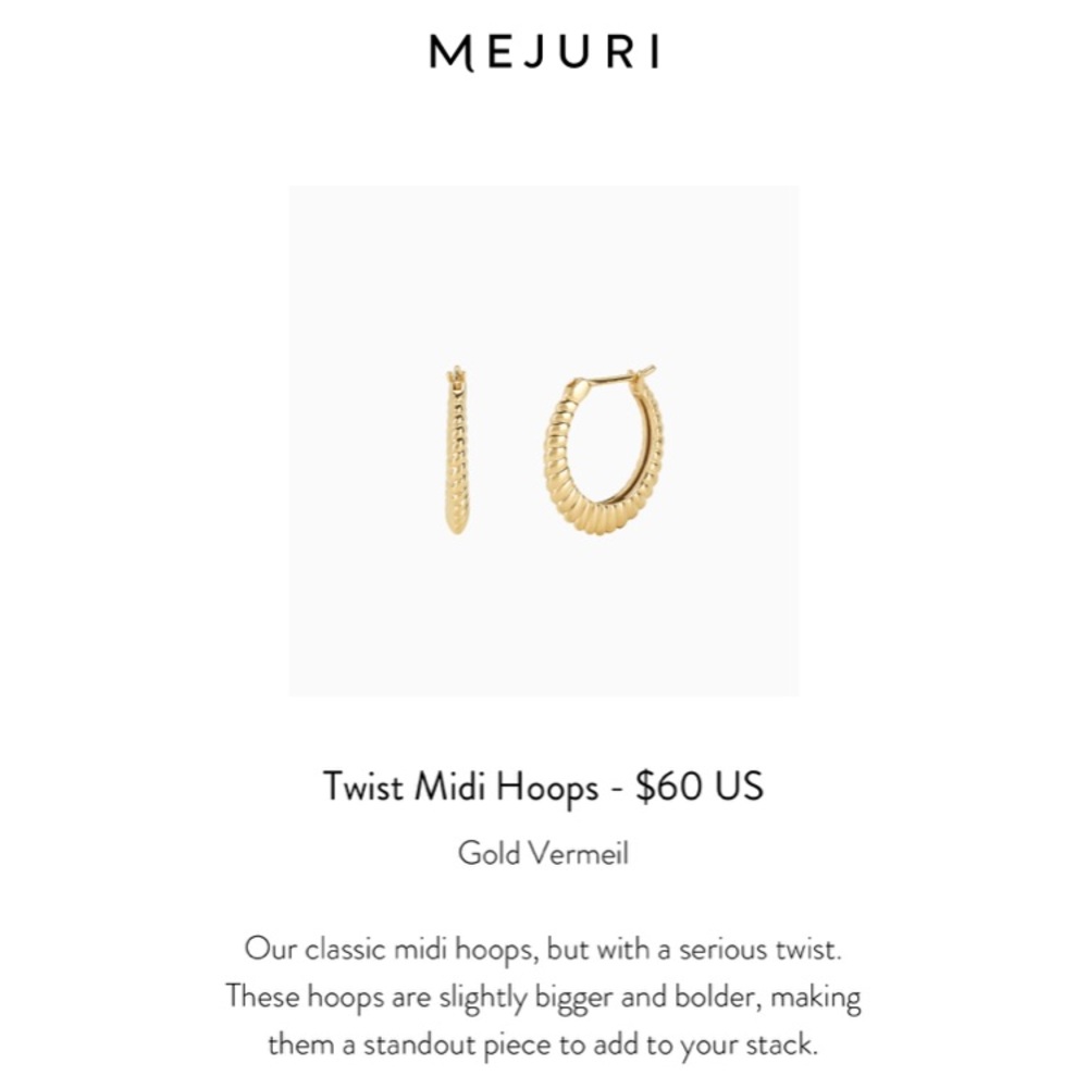 Mejuri Twist Midi Hoops